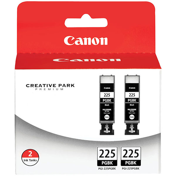 Canon (PGI-225BK) iP4820, MG5220, MG5120, MG6120, MG8120, MX882, MX892, iX6520, iP4920, MG5320 Pigment Black Ink Tank Twin Pack (2 Pack of OEM# 4530B001)