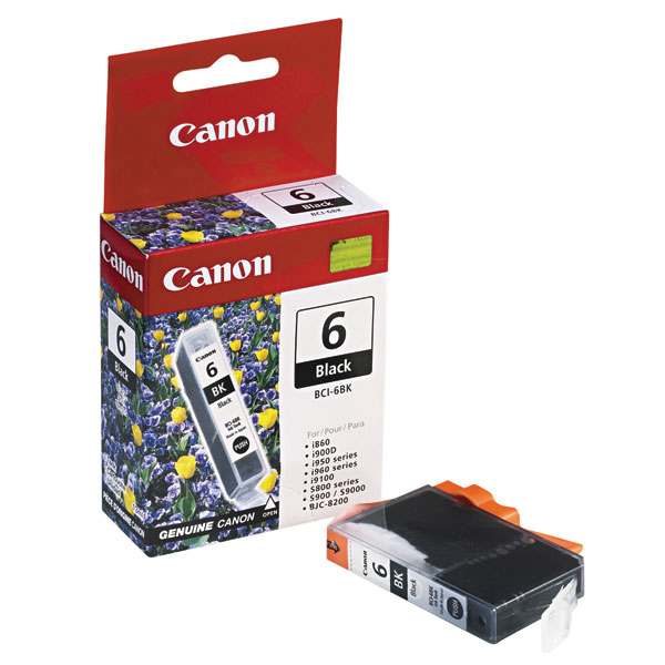 Canon (BCI-6BK) BJC 8200, i860, i900D, i950, i960, i9100, i9900, iP4000, iP4000R, iP5000, iP6000D, iP8500, S800, S820, S820D, S830D, S900, S9000, MP 750, 760, 780 Black Ink Tank