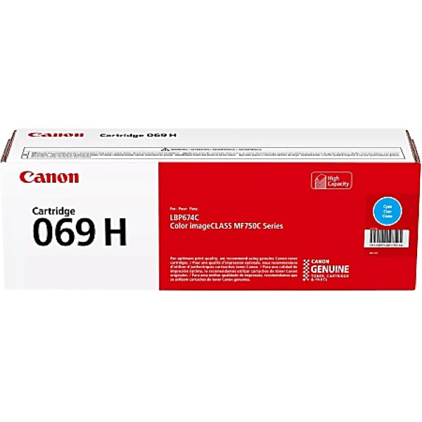 Canon (069 H) MF753Cdw, MF751Cdw, LBP674Cdw Cyan Cartridge (5,500 Yield)