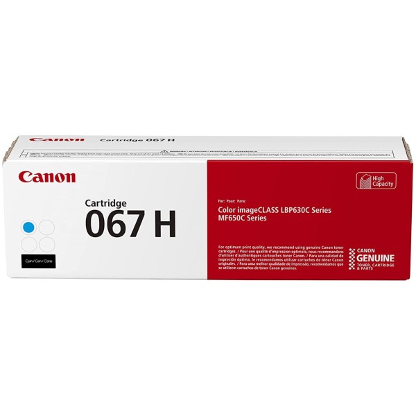 Canon (067 H) MF656Cdw, MF654Cdw, MF653Cdw, LBP633Cdw, LBP632Cdw Cyan Cartridge (2,350 Yield)