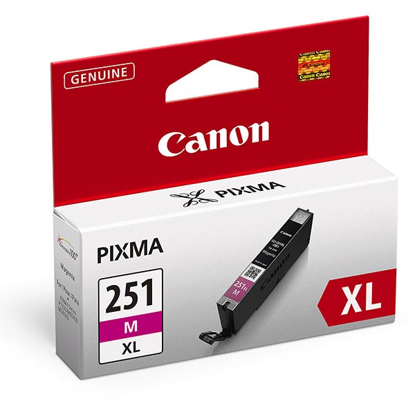 Canon (CLI-251XLM) PIXMA iP7220, iP8720, iX6820, iX8720, MG5420, MG5520, MG5620, MG6320, MG6420, MG6620, MG7120, MG7520, MX922 High Yield Magenta Ink Tank