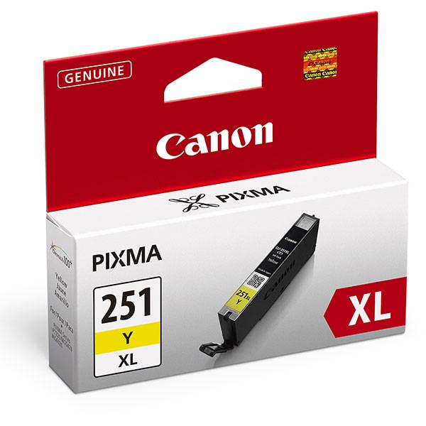 Canon (CLI-251XLY) PIXMA iP7220, iP8720, iX6820, iX8720, MG5420, MG5520, MG5620, MG6320, MG6420, MG6620, MG7120, MG7520, MX922 High Yield Yellow Ink Tank