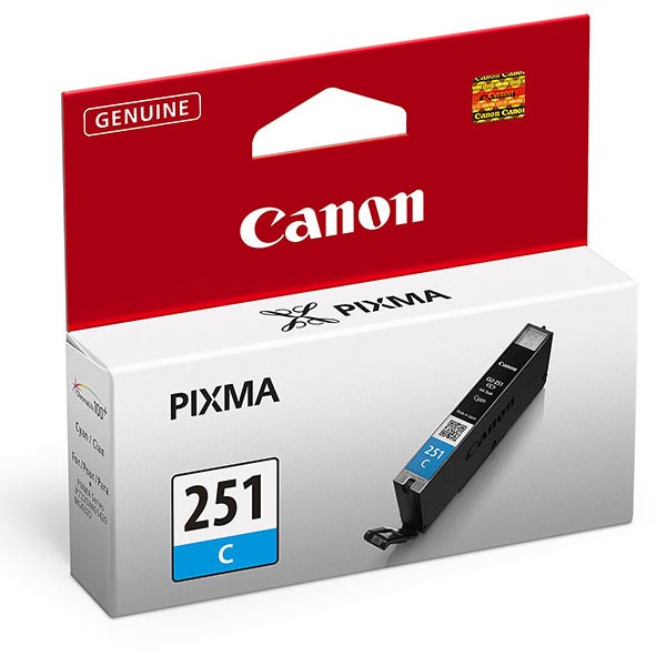 Canon (CLI-251C) PIXMA iP7220, iP8720, iX6820, iX8720, MG5420, MG5520, MG5620, MG6320, MG6420, MG6620, MG7120, MG7520, MX922 Cyan Ink Tank