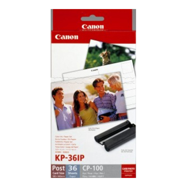Canon (KP-36IP) SELPHY CP100, 200, 220, 300, 330, 400, 510, 600, 710, 720, 730, 740, 760, 770, 780, 790, 800, 900 Color Ink Cartridge (Includes 36 Sheets of 4" x 6" Glossy Photo Paper)