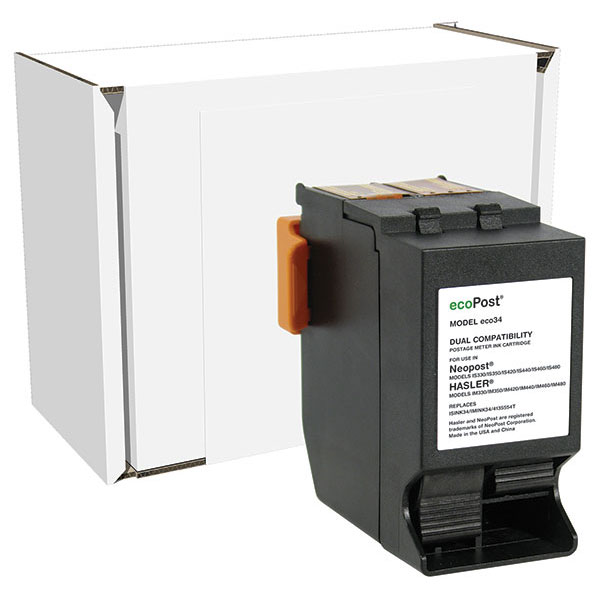 EcoPost Remanufactured Red Postage Meter Ink Cartridge for IS330 IS350 IS420 IS440 IS460 IS480 IM330 IM350 IM420 IM440 IM460 IM480 (Alternative for NeoPost ISINK34 IMINK34 4135554T)