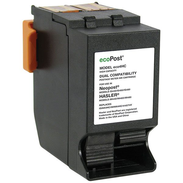 EcoPost Remanufactured Red Postage Meter Ink Cartridge for NeoPost IS440 IS460 IS480 Hasler IM440 IM460 IM480 (Alternative for NeoPost ISINK4HC IMINK4HC 4145711Y) (19500 Yield)