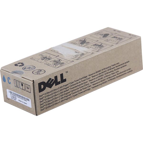Dell 2130CN, 2135CN High Yield Cyan Toner Cartridge (OEM# 330-1390, 330-1437) (2,500 Yield)