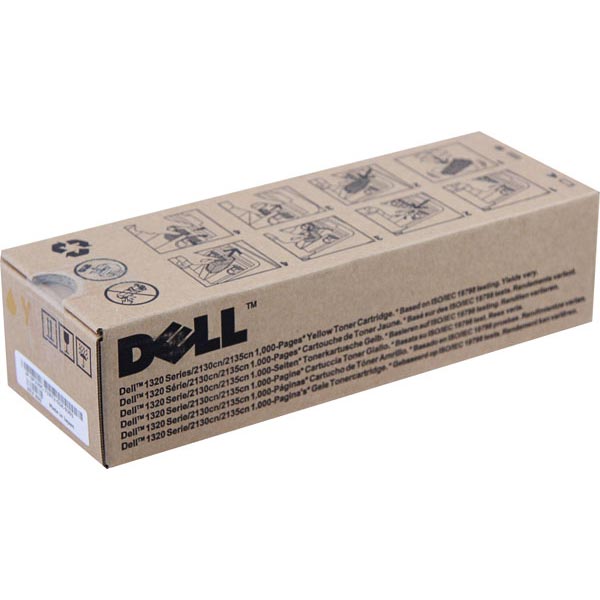 Dell 1320c, 1320cn, 2130cn, 2135cn Yellow Toner Cartridge (OEM# 310-9063, 330-1418) (1,000 Yield)