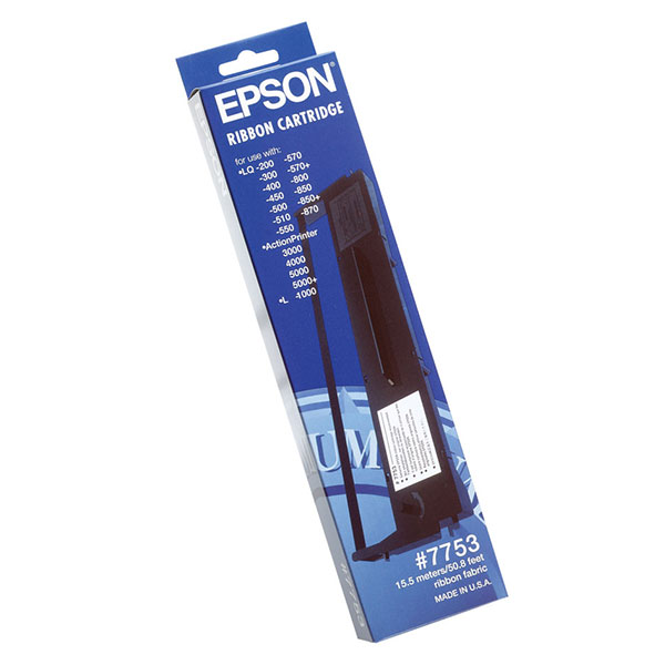 Epson LQ 200, 300, 500, 510, 570, 570+, 570e, 800, 850, 870, LP 1000, AP 3000, 4000, 5000, 5000+ Black Fabric Ribbon (2M Characters)