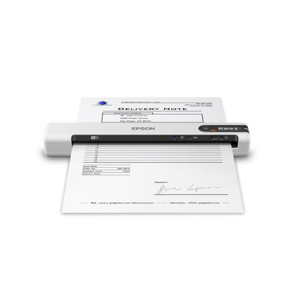 Epson DS-80W Wireless Portable Document Scanner (15 ppm) (16-Bit Input / 8-Bit Output) (1200 dpi) (8.5" x 72") (Max Duty 300 Sheets) (USB) (Wireless)