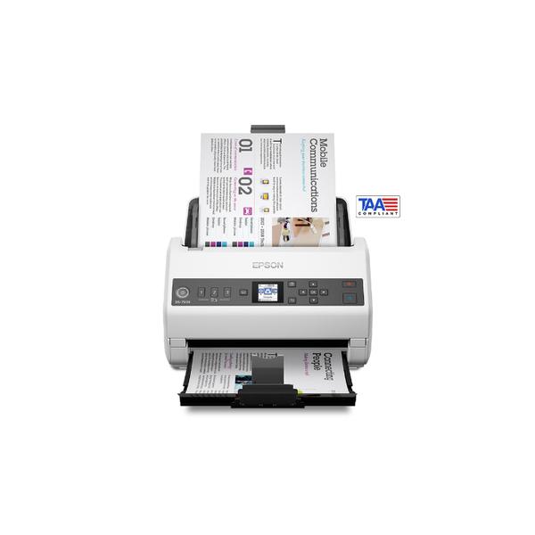 Epson DS-730N Desktop Network Color Document Scanner (11" x 17") (TAA) (40 ppm/80 ipm) (Duty 6,500) (USB) (LCD)