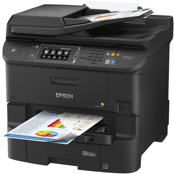 Epson WorkForce Pro WF-6530 Inkjet MFP (24 ppm) (Max Duty Cycle 50000 Pages) (p/s/c/f) (Duplex) (USB) (Ethernet) (Wireless) (NFC) (Touchscreen) (500 Sheet Input Tray) (35 Sheet ADF)