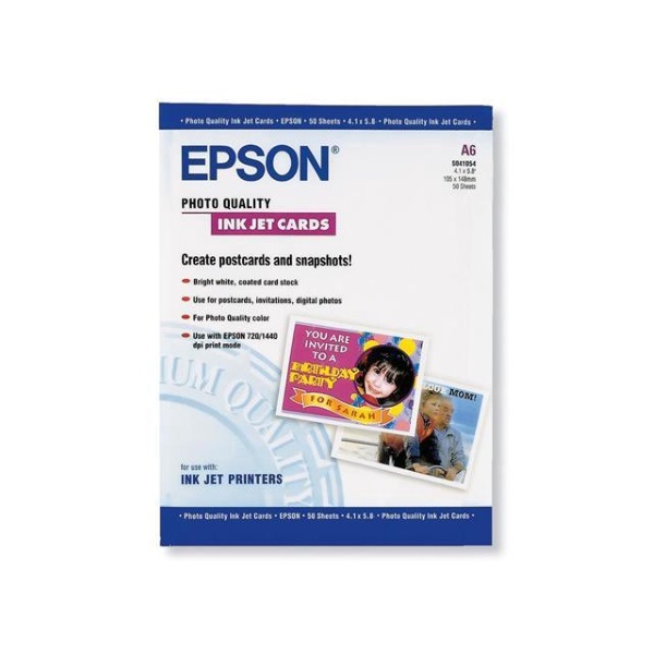 Epson Photo Quality Inkjet Cards (4.1" x 5.8") (50 Sheets/Pkg)