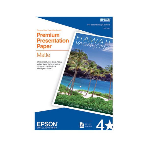 Epson Premium Presentation Paper Matte (13" x 19") (50 Sheets/Pkg)