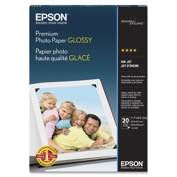 Epson Premium Photo Paper Glossy (11.7" x 16.5") (20 Sheets/Pkg)