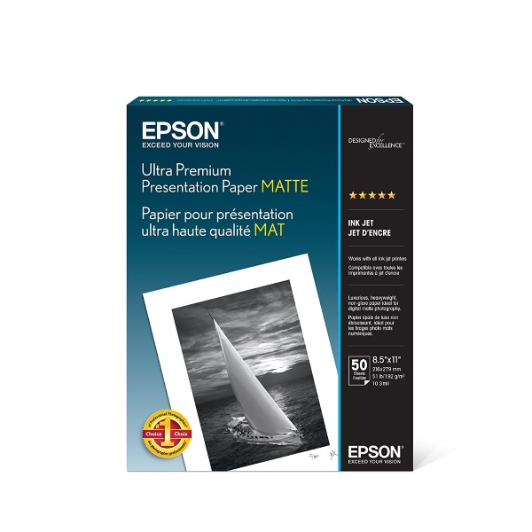 Epson Ultra Premium Presentation Paper Matte (8.5" x 11") (50 Sheets/Pkg)