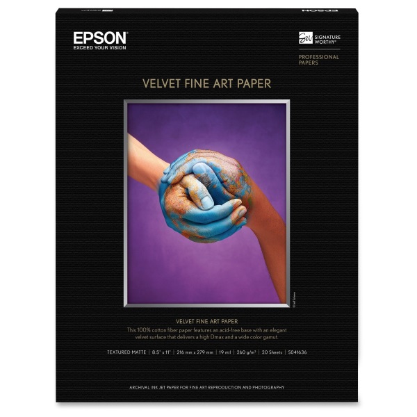 Epson Velvet Fine Art Paper (8.5" x 11") (20 Sheets/Pkg)