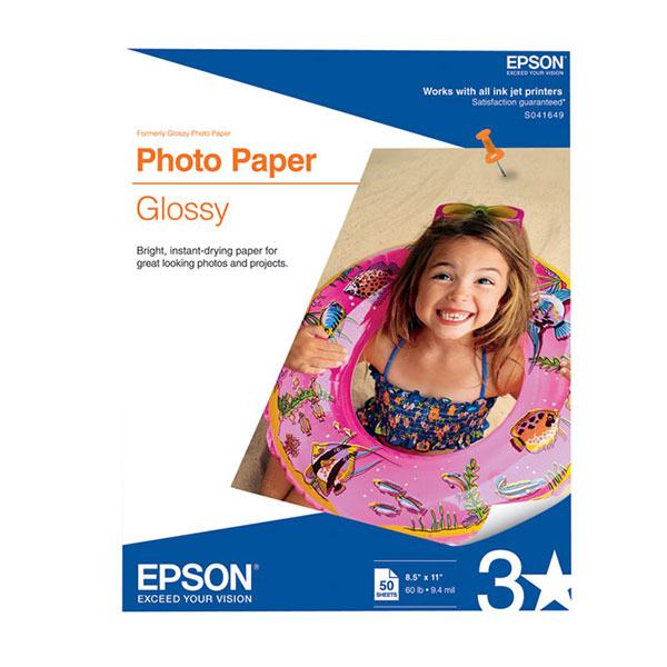 Epson Photo Paper Glossy (8.5" x 11") (50 Sheets/Pkg)