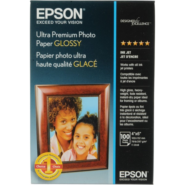 Epson Ultra Premium Photo Paper Glossy (4" x 6") (100 Sheets/Pkg)