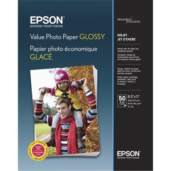 Epson Value Photo Paper Glossy (Letter) (50 Sheets)