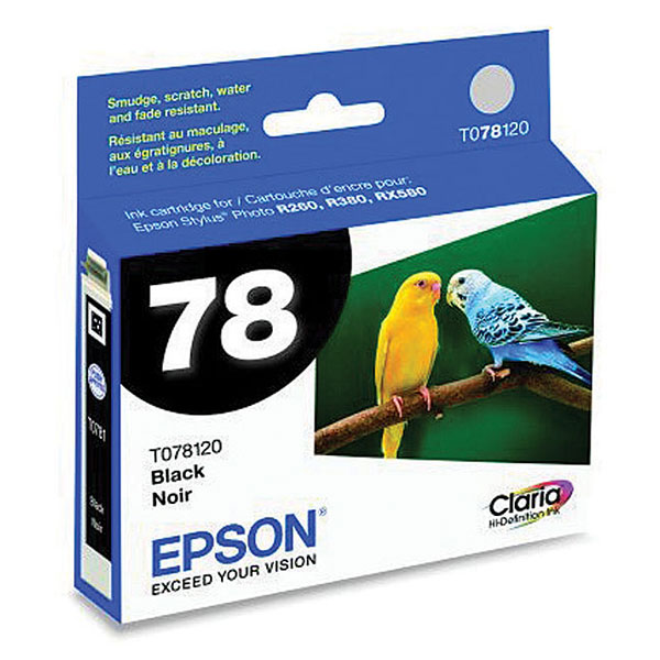 Epson (78) Stylus Photo R260 R280 R380 RX580 RX595 RX680 Artisan 50 Claria Hi-Definition Black Ink Cartridge (330 Yield)