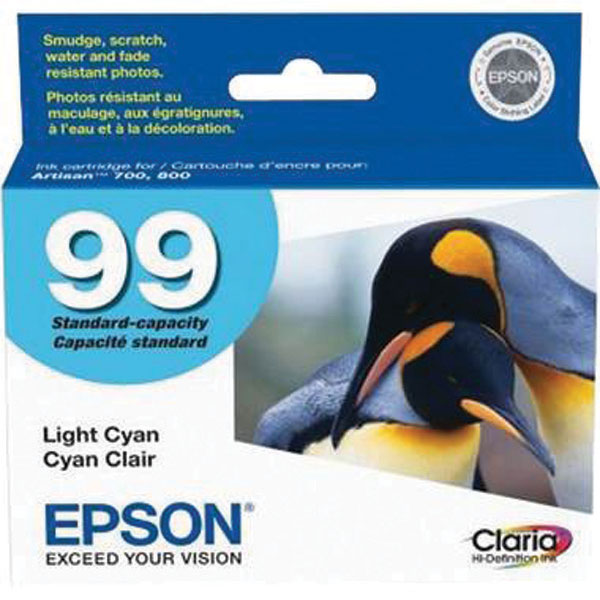 Epson (99) Artisan 700 710 725 730 800 810 835 837 Claria Hi-Definition Light Cyan Ink Cartridge
