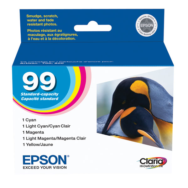 Epson (99) Artisan 700 710 725 730 800 810 835 837 Claria Hi-Definition Cyan/Magenta/Yellow/Light Cyan/Light Magenta Ink Cartridge Multipack