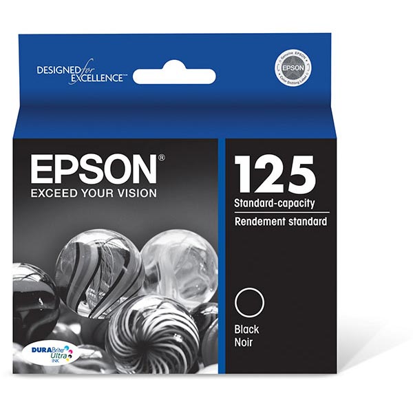 Epson (125) Stylus NX125 127 130 230 420 530 625 WorkForce 320 323 325 520 DURABrite Ultra Black Ink Cartridge (445 Yield)