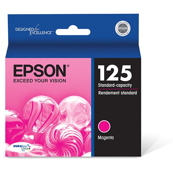 Epson (125) Stylus NX125 127 130 230 420 530 625 WorkForce 320 323 325 520 DURABrite Ultra Magenta Ink Cartridge (335 Yield)