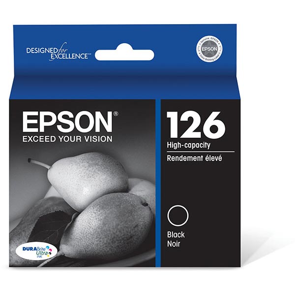 Epson (126) Stylus NX330 NX430 Workforce 60 435 520 545 630 633 635 645 840 845 3520 3540 7010 7510 7520 DURABrite Ultra High Capacity Black Ink Cartridge (385 Yield)
