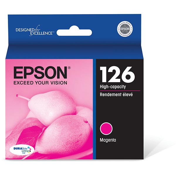 Epson (126) Stylus NX330 NX430 Workforce 60 435 520 545 630 633 635 645 840 845 3520 3540 7010 7510 7520 DURABrite Ultra High Capacity Magenta Ink Cartridge (470 Yield)