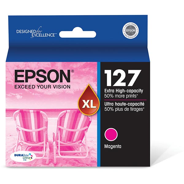 Epson (127) Stylus NX530 NX625 Workforce 60 545 630 633 635 645 840 845 3520 3540 7010 7510 7520 DURABrite Ultra Extra High Capacity Magenta Ink Cartridge (755 Yield)