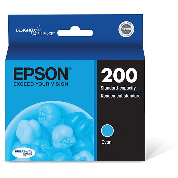 Epson (200) Home XP-400 200 WorkForce WF-2530 WF-2540 DURABrite Ultra Cyan Ink Cartridge
