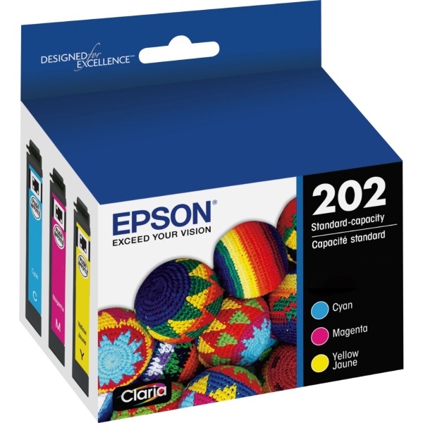 Epson (T202) WF-2860 XP-5100 DURABrite Ultra CMY Ink Cartridge Combo