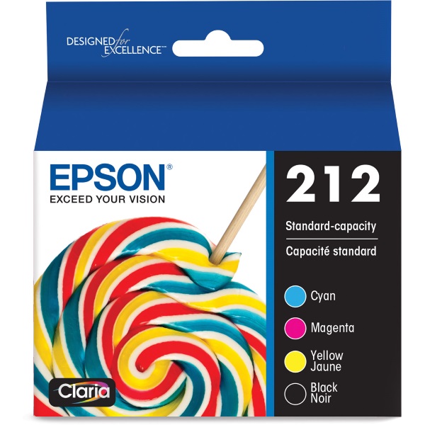 Epson (T212) WF-2830 WF-2850 XP-4100 XP-4105 Claria Black and Color Combo Pack Ink Cartridges With Sensormatic