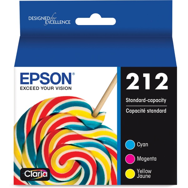Epson (T212) WF-2830 WF-2850 XP-4100 XP-4105 Claria Standard Capacity Color Combo Pack Ink Cartridges With Sensormatic