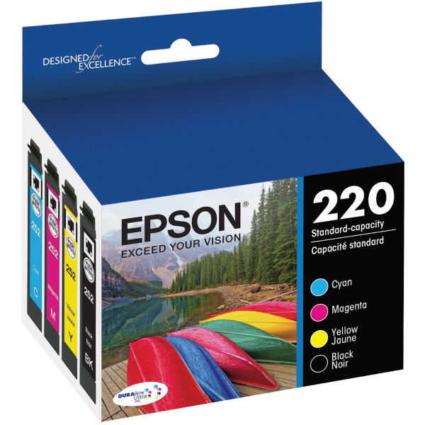 Epson (220) DURABrite Ultra Black and Color Ink Cartridge Combo Pack (C M Y K)