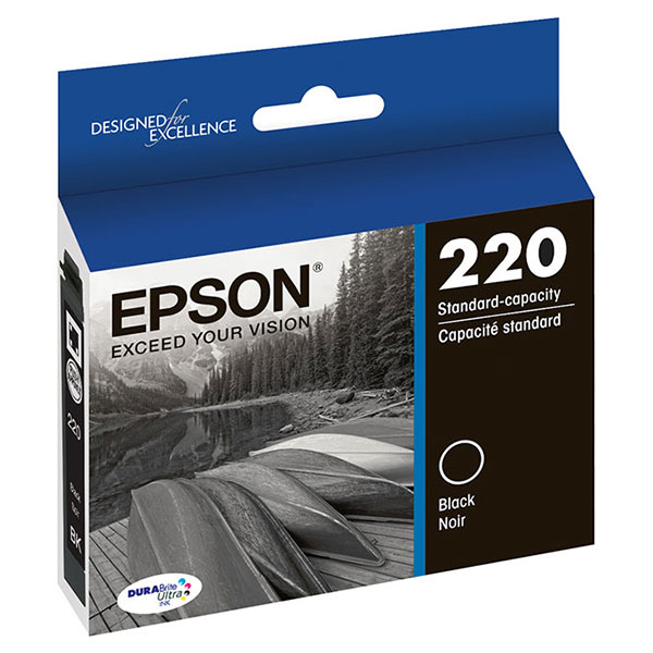 Epson (220) WorkForce WF-2630 2650 2660 DURABrite Ultra Black Ink Cartridge (175 Yield)