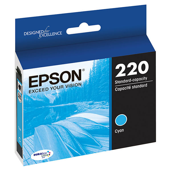 Epson (220) WorkForce WF-2630 2650 2660 DURABrite Ultra Cyan Ink Cartridge (165 Yield)