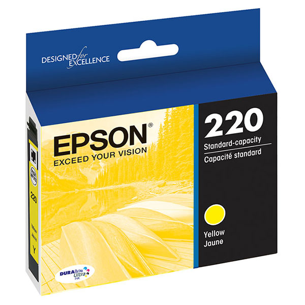 Epson (220) WorkForce WF-2630 2650 2660 DURABrite Ultra Yellow Ink Cartridge (165 Yield)