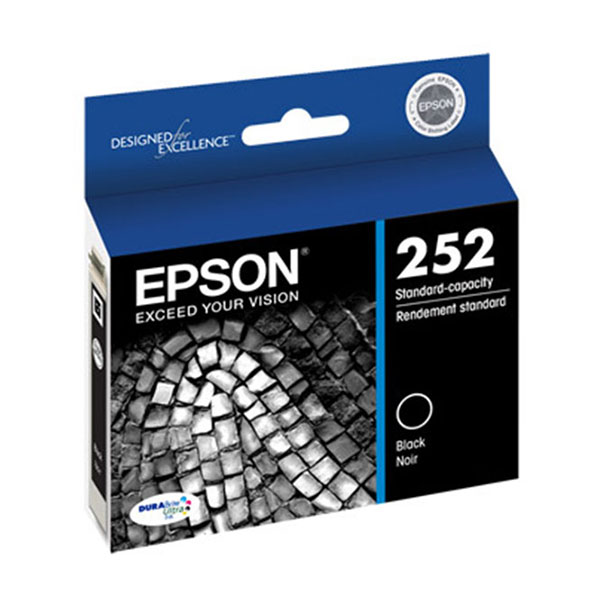 Epson (252) WorkForce WF-3620 3640 7110 7610 7620 DURABrite Ultra Black Ink Cartridge (350 Yield)