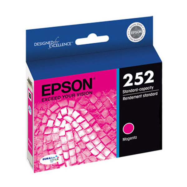 Epson (252) WorkForce WF-3620 3640 7110 7610 7620 DURABrite Ultra Magenta Ink Cartridge (300 Yield)