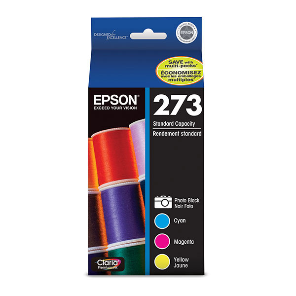 Epson (273) Expression Premium XP-600 XP-800 Cyan/Magenta/Yellow/Photo Black Ink Cartridge Multipack (Includes 1 Each of OEM# T273220 T273320 T273420 T273120)