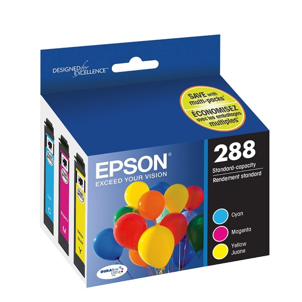 Epson (288) XP-330 430 434 DuraBrite Ultra C/M/Y Ink Cartridge Combo Pack (165 Yield)