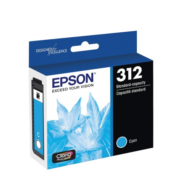Epson (T312) Expression Photo XP-8500 HD XP-15000 Claria Standard Capacity Cyan Ink Cartridge w/ Sensormatic