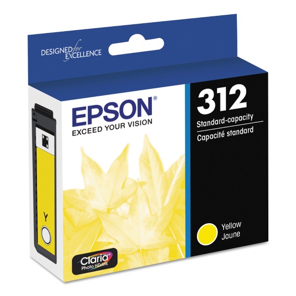 Epson T312 Claria Standard Capacity Yellow Ink Cartridge w/ Sensormatic