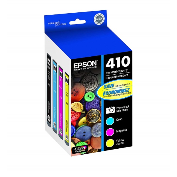 Epson (410) XP-530 630 640 830 Claria Premium C/M/Y/PB Ink Cartridge Multi-Pack (Includes Cyan Magenta Yellow and Photo Black)
