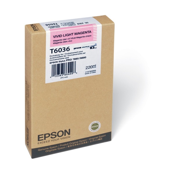 Epson Stylus Pro 7880 9880 Vivid Light Magenta UltraChrome K3 Ink Cartridge (220 ml)