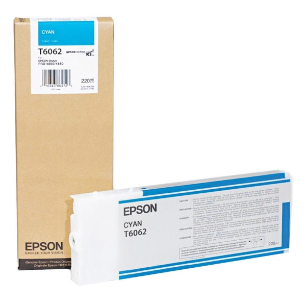 Epson Stylus Pro 4800 4880 UltraChrome K3 Cyan Ink Cartridge (220 ml)