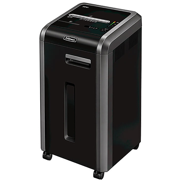 Fellowes Powershred 225Ci 100% Jam Proof Cross-Cut Shredder -- Shreds 22 sheets per pass into 5/32? x 1-1/2? cross-cut particles (Security Level P-4) -- 16-gallon bin